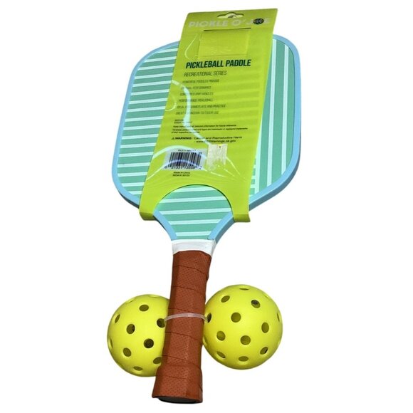 Pickleball Paddle Set 2 Yellow Balls Lightweight Ergonomic Grip Indoor Outdoor - Picture 2 of 4